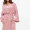 Pink Waffle Cotton Dressing Gown S