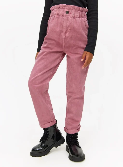 Pink Wash Denim Paperbag Jeans 9 years