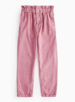 Pink Wash Denim Paperbag Jeans 9 years