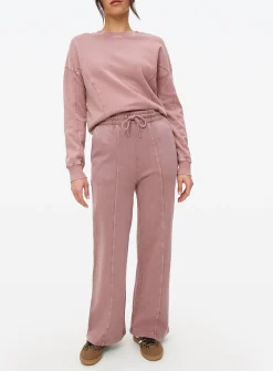 Pink Washed Co-ord Wide Leg Joggers L