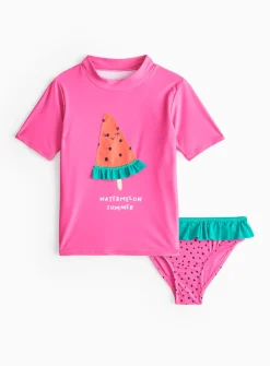 Pink Watermelon Rash Vest & Swim Shorts 1.5-2 years