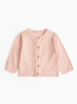 Pink Zig-Zag Knitted Cardigan 12-18 months