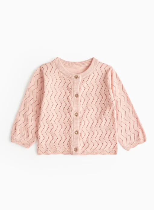 Pink Zig-Zag Knitted Cardigan 12-18 months