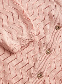 Pink Zig-Zag Knitted Cardigan 12-18 months