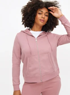 Pink Zip-Through Coord Hoodie M