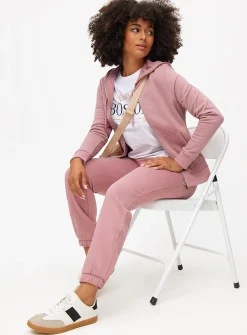 Pink Zip-Through Coord Hoodie M