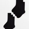 Plain Black Ankle Socks 7 Pack 9-12