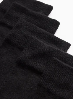 Plain Black Ankle Socks 5 Pack 9-12