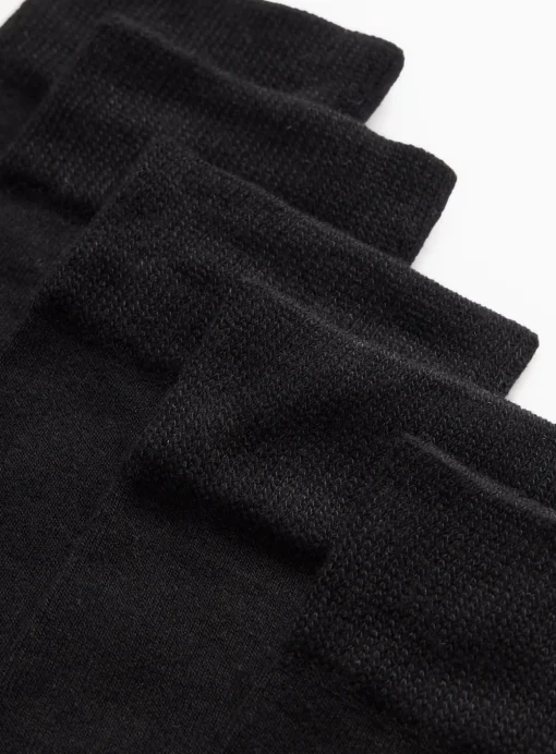 Plain Black Ankle Socks 5 Pack 9-12