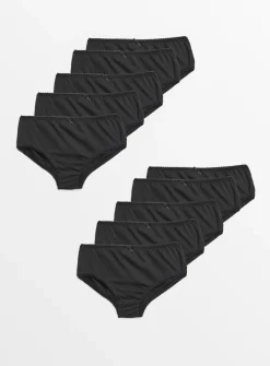 Plain Black Briefs 10 Pack 4-5 years