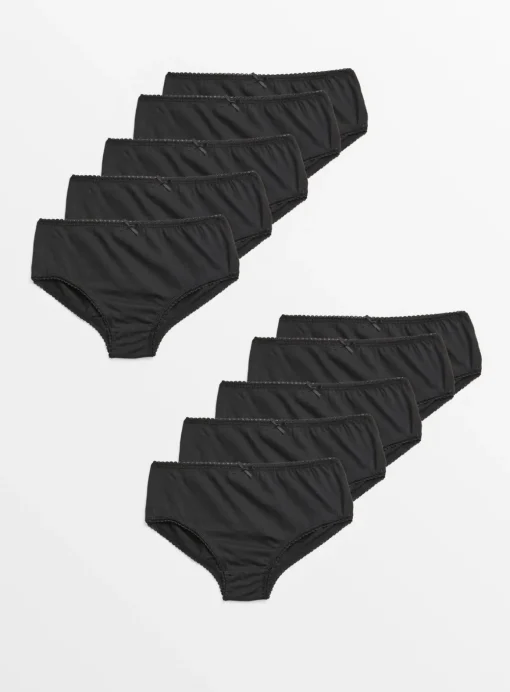 Plain Black Briefs 10 Pack 4-5 years