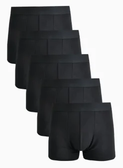 Plain Black Hipsters 5 Pack XXXL