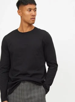 Plain Black Long Sleeve T-Shirt M