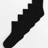Plain Black Socks 5 Pack 6-8.5
