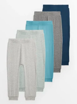 Plain Blues Leggings 5 Pack 1.5-2 years