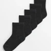 Plain Grey Socks 5 Pack 6-8.5