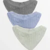 Plain Muslin Hanky Bibs 3 Pack One Size