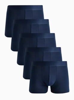 Plain Navy Hipsters 5 Pack XXXXL