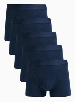Plain Navy Trunks 5 Pack XXXL