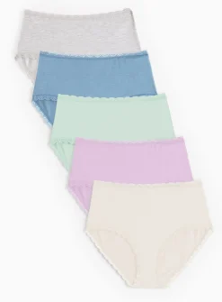 Plain Pastel Modal Blend Full Knickers 5 Pack 20