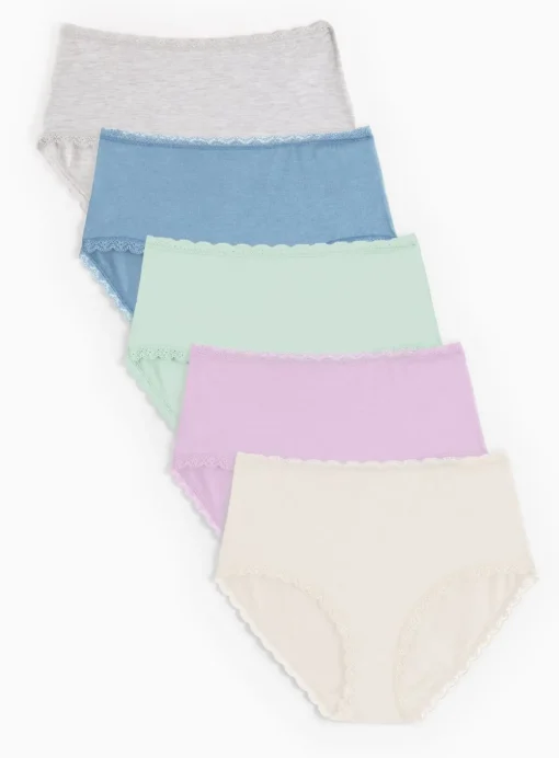 Plain Pastel Modal Blend Full Knickers 5 Pack 20