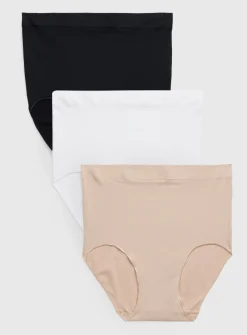 Plain Seamless Full Knickers 3 Pack L/XL