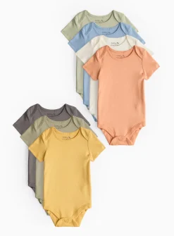 Plain Short Sleeve Bodysuits 7 pack 18-24 months