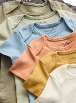 Plain Short Sleeve Bodysuits 7 pack 18-24 months