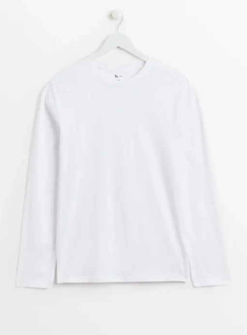 Plain White Long Sleeve T-Shirt XXL
