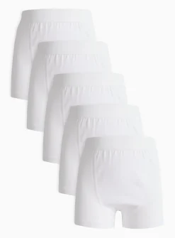 Plain White Trunks Five Pack 4-5 years