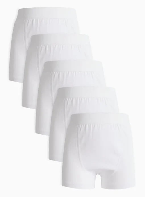 Plain White Trunks Five Pack 4-5 years