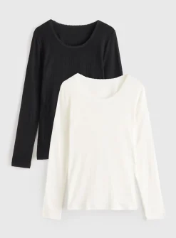 Pointelle Maximum Warmth Thermal Top 2 Pack L