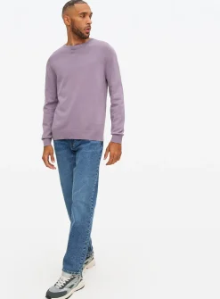 Purple Crew Neck Knitted Jumper M