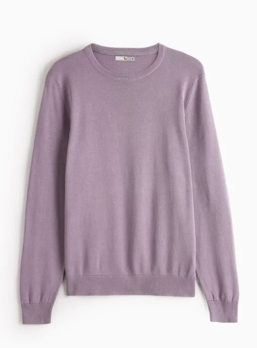 Purple Crew Neck Knitted Jumper M