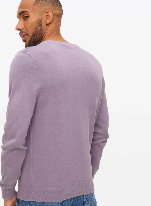 Purple Crew Neck Knitted Jumper M