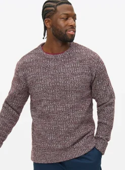Purple Tonal Twist Crew Neck Jumper XXXL