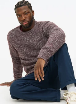 Purple Tonal Twist Crew Neck Jumper XXXL