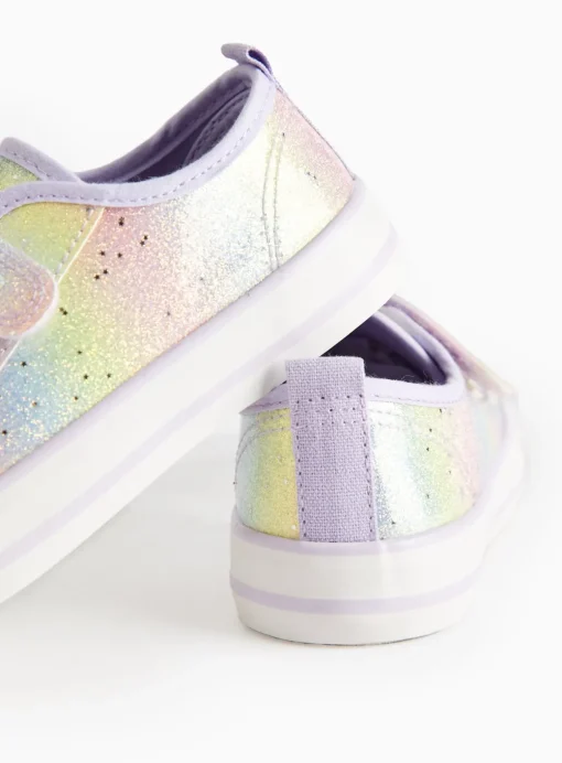 Rainbow Glitter Twin Strap Trainers 9 Infant