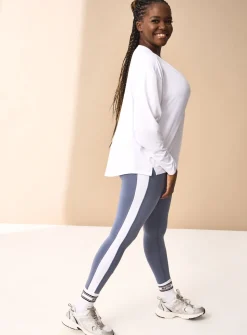 REAKTIV Blue High Waisted Side Stripe Legging XS