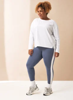 REAKTIV Blue High Waisted Side Stripe Legging XS