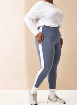 REAKTIV Blue High Waisted Side Stripe Legging XS