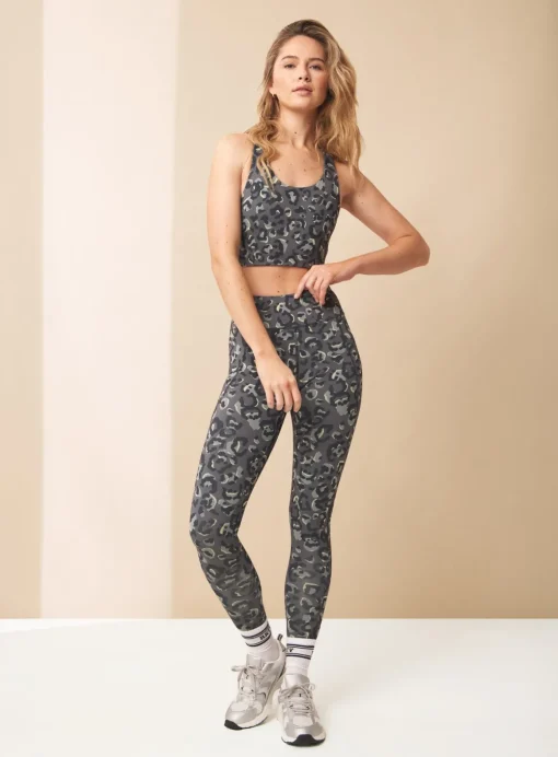 REAKTIV Bright Leopard Print Sports Crop Top S