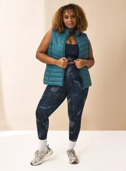 REAKTIV Green Padded Funnel Neck Gilet With Pockets S