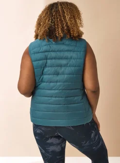 REAKTIV Green Padded Funnel Neck Gilet With Pockets S