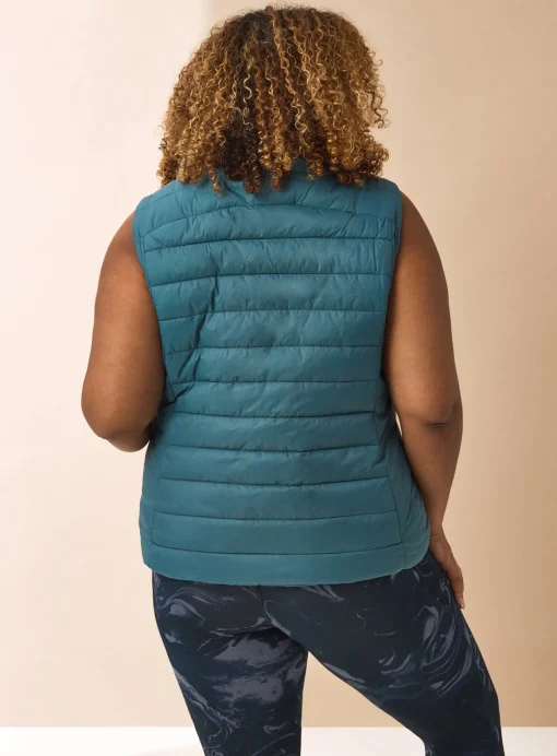 REAKTIV Green Padded Funnel Neck Gilet With Pockets S