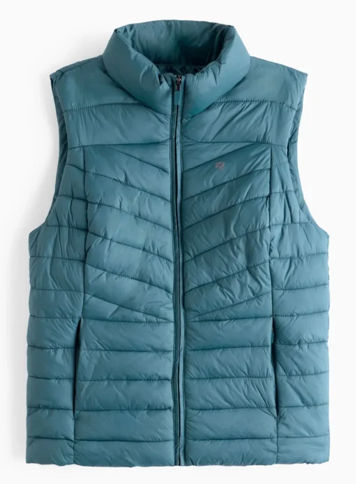 REAKTIV Green Padded Funnel Neck Gilet With Pockets S