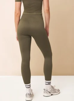 REAKTIV Khaki High Waisted Ribbed Seamless Legging XL