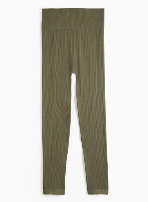 REAKTIV Khaki High Waisted Ribbed Seamless Legging XL