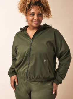 REAKTIV Khaki Shower Resistant Coord Training Zip-Through Jacket L