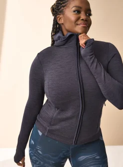 REAKTIV Navy Brushed Fleece Zip-Through Hoodie L